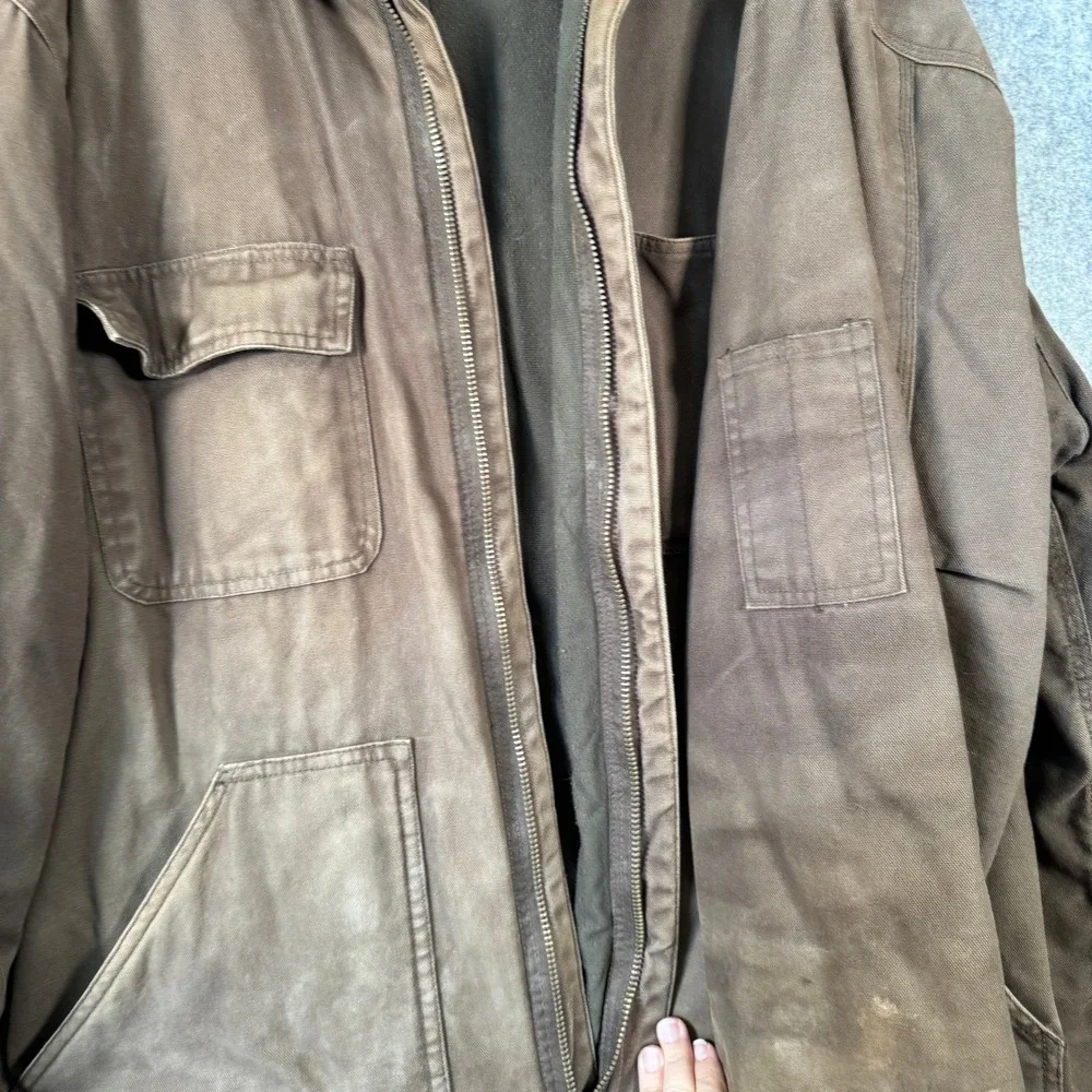 Vtg Walls Zero Zone Work Jacket‎ Mens 2XL Regular Brown Quilted Barn Coat Canvas
